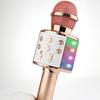 LED Flashing Wireless Condenser Mic 858L Speaker Pink