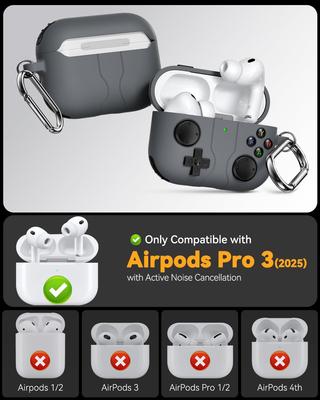 Game Case for AirPods Pro 3 2025 Case Protective Silicone For AirPods Pro 3 Case with Cleaner Kit and Keychain for Airpods Pro 3