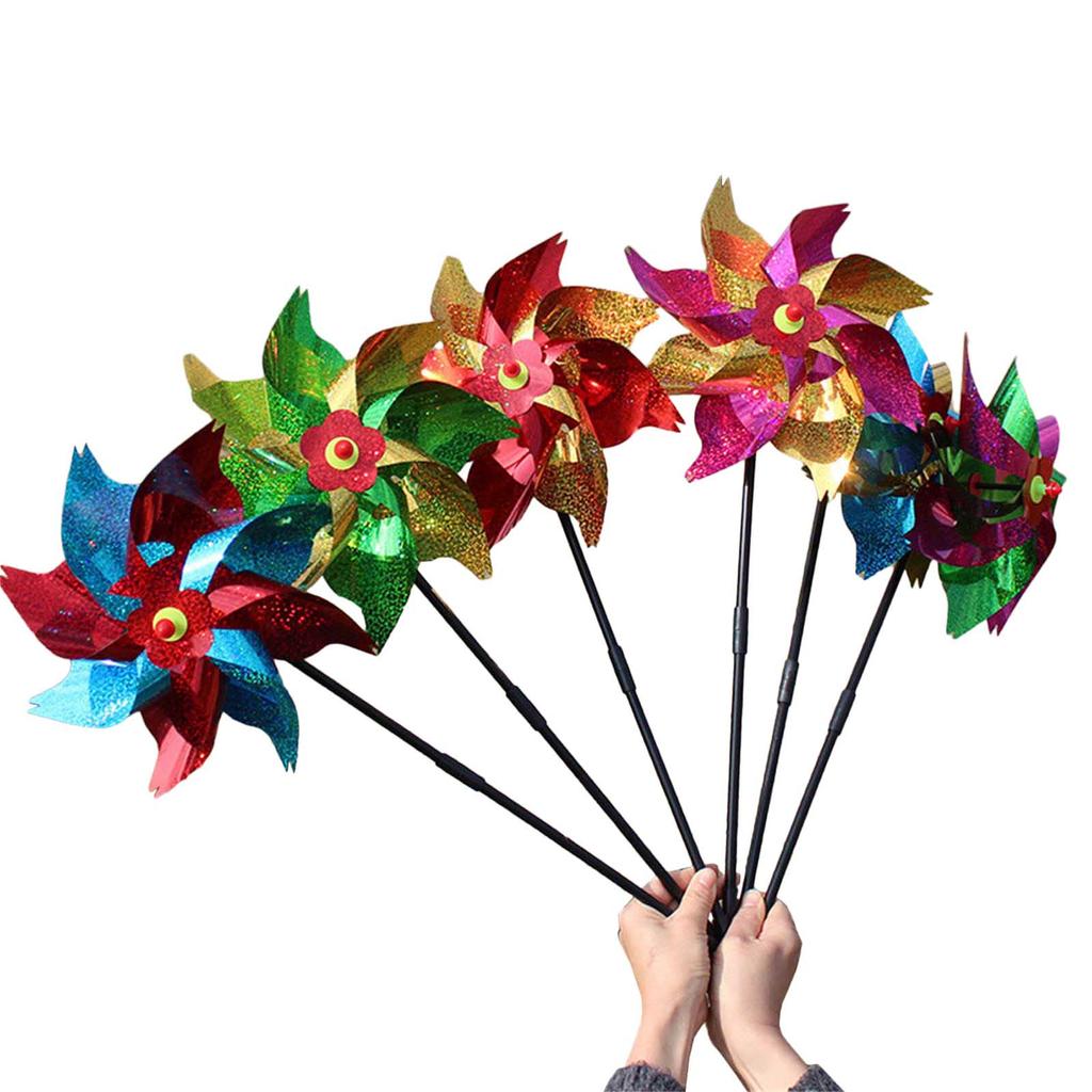 5 SZT. Wiatraczek Kolorowy Wiatrak Obracający się Ozdoba Ślubna Zabawka Plenerowa dla Dzieci Dekoracje na Trawnik Ogrodowy Przedszkolny