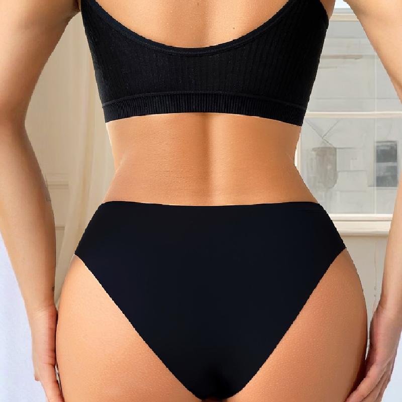 1PC Triangle Panties Breathable Underwear Mature-Fitting Hand Washable Exquisite Thin-strapped Design Daily Wear Black/Red