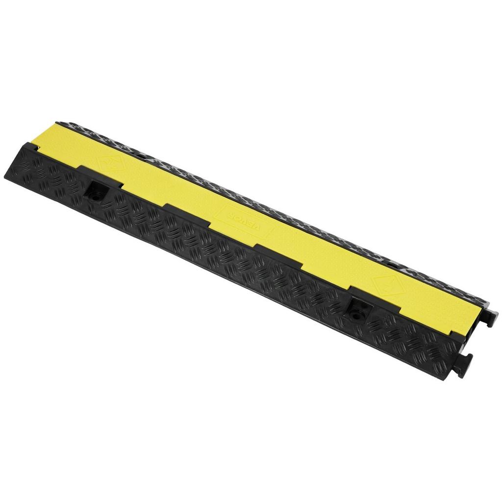 3 Pack Rubber Cable Protector Ramp, 2 Channel, 12000 Lbs/axle Capacity Heavy Duty Hose Wire Cover Ramp Driveway, Traffic Speed Bump W/ Flip-Open Top
