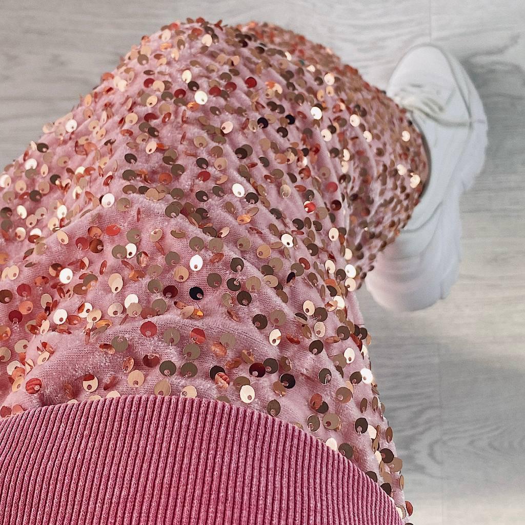 Outono e inverno cor sólida veludo lantejoulas midi vestido all-match elegante sexy saia feminina