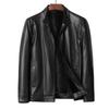 Autumn and Winter New Men's Leather Jacket Business Casual Stand-up Collar Fleece Thickened Leather Jacket Men's Jacket Plus Size