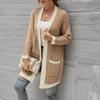 Women Winter Wool Cardigan Solid Patchwork Jacket Sweater Long Loose Thick Coat Cardigan