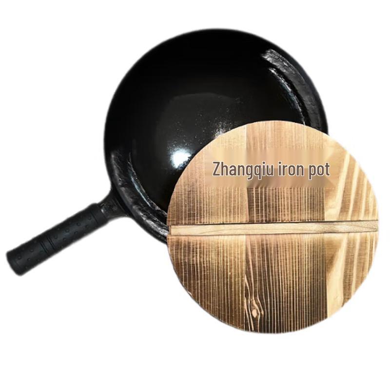 Jinweide Hand-Forged Wrought Iron Non-stick Wok, 32cm with Lid