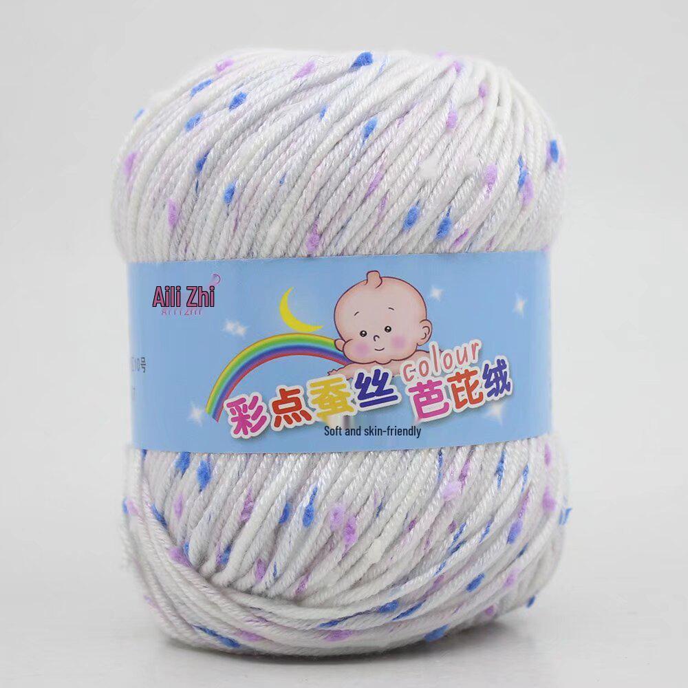 Pointillism Silk Fluff Yarn: Medium Thickness for Hand-Knitting Baby Sweaters, Scarves, and Bags.