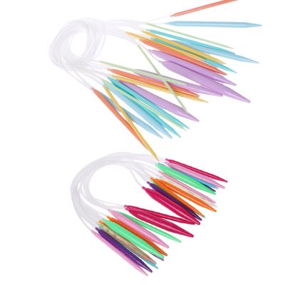 12x Kunststoff-Rundstricknadel-Häkelset zum Basteln, mehrfarbig, Röhre, 40 cm, 80 cm