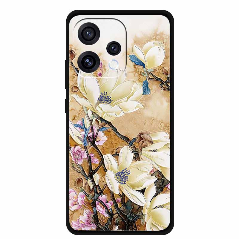3D Emboss Case For Oppo Reno15 5G Phone Case Reno 15 Coque Flowers Silicone Soft Back Cover For Oppo Reno 15C 5G 2025 Case Funda
