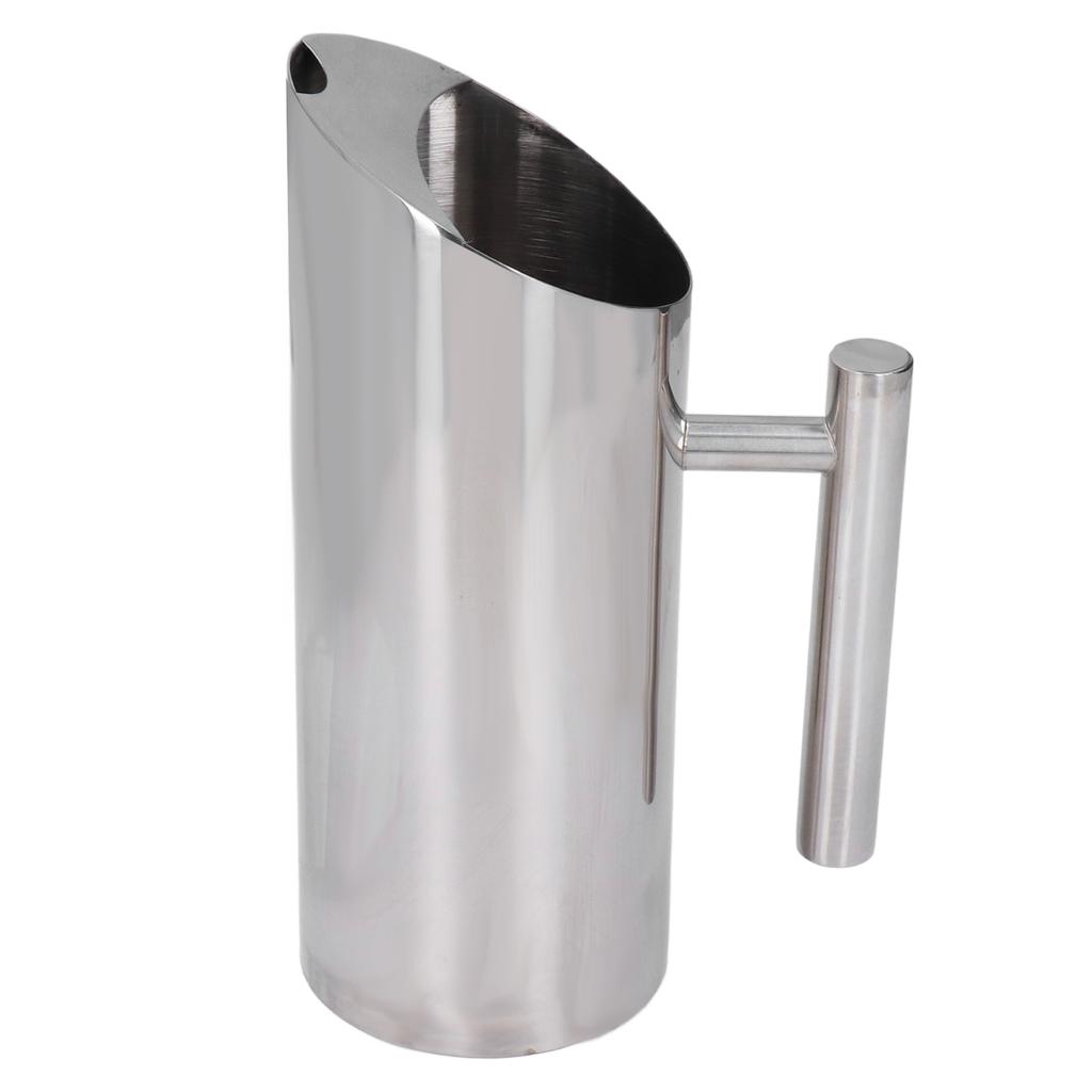 Stainless Steel Water Tie Pot Cold Drinking Pitcher with Ergonomic Handle for Home Restaurant Cafe 1L   33.8oz