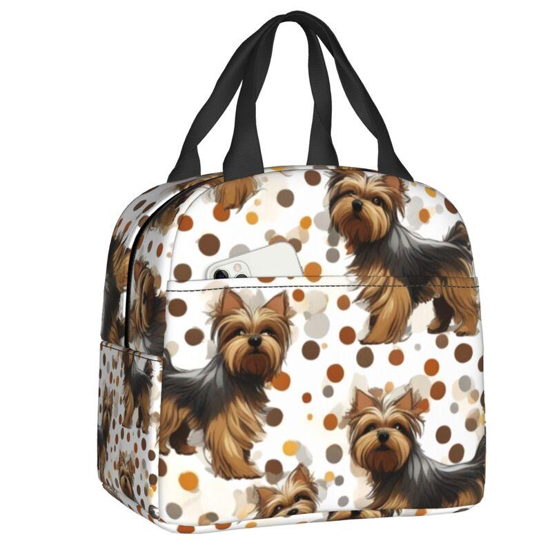 Yorkshire Terrier Dog Resuable Lunch Boxes for Women Waterproof Yorkie Lover Thermal Cooler Food Insulated Lunch Bag Office Work