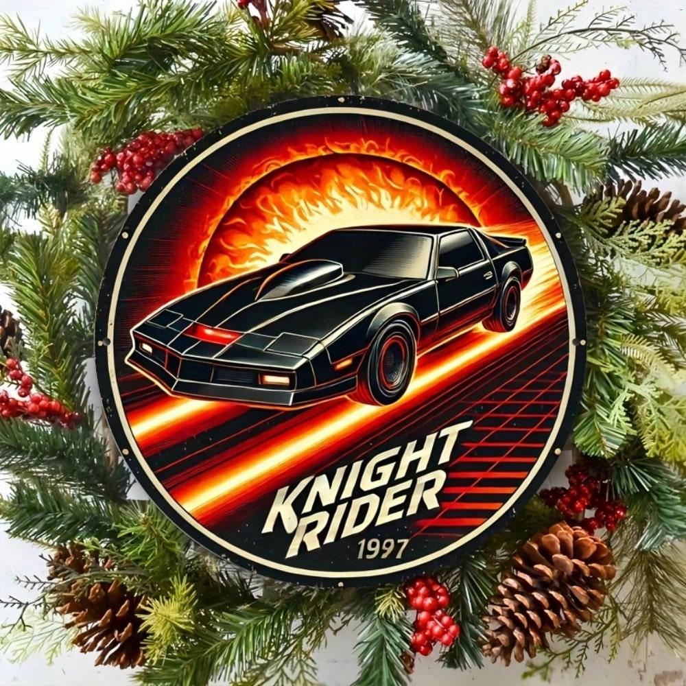 Metal Wall Art Knight Rider Vintage Retro Car Sign 20x20