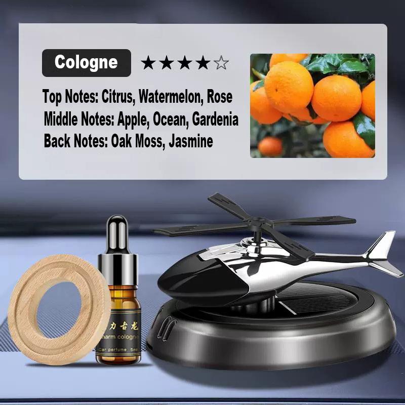 Car Air Freshener Helicopter Solar Rotating Aroma Diffuser Alloy Perfume Bottle Holder Ornament Auto Interior Decor Accessories