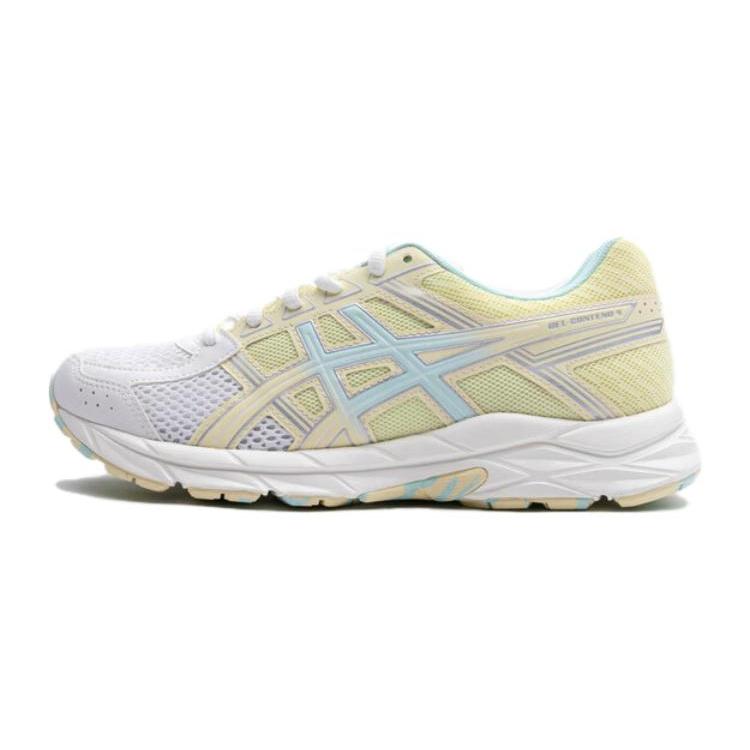 New Asics Gel Contend 4 Slip Resistant Low Top Running Shoes White Green Kids' 1014A322-104
