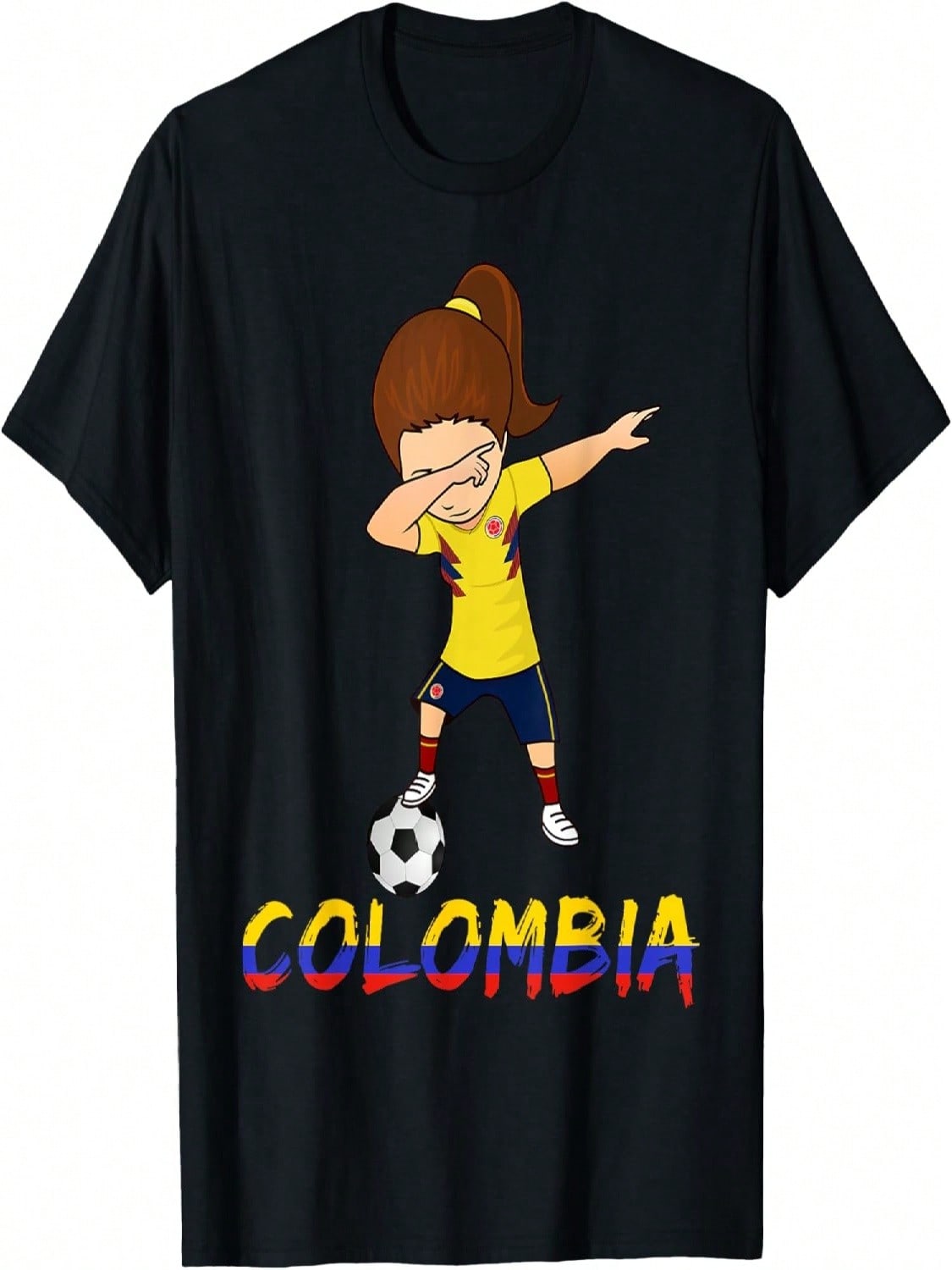 Dabbing Colombia Shirt, Soccer Girl 2018, Football Jersey T-Shirt S