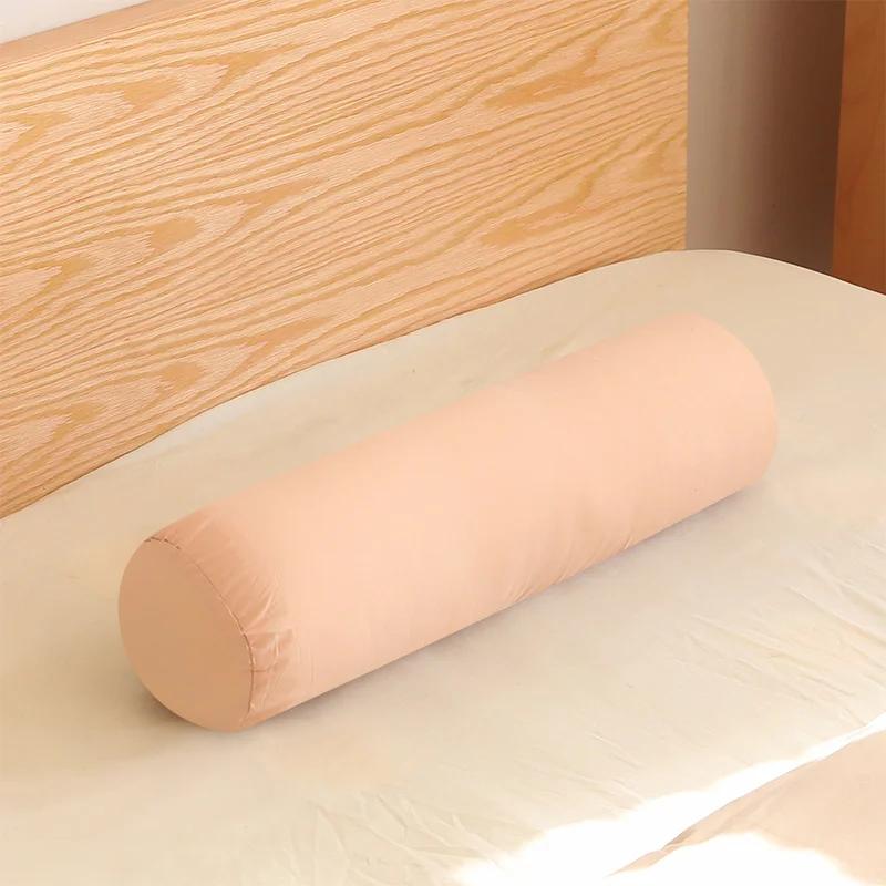 Soild color Cotton Cylindrical Cushion Bed Waist Cushion Long Comfortable Pillow Neck Bolster Pillow Roll Headrest Removable