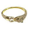 2026 Leopard 18K Gold Full Diamond Zircon Card Home Bracelet Women's Vintage Fashion
