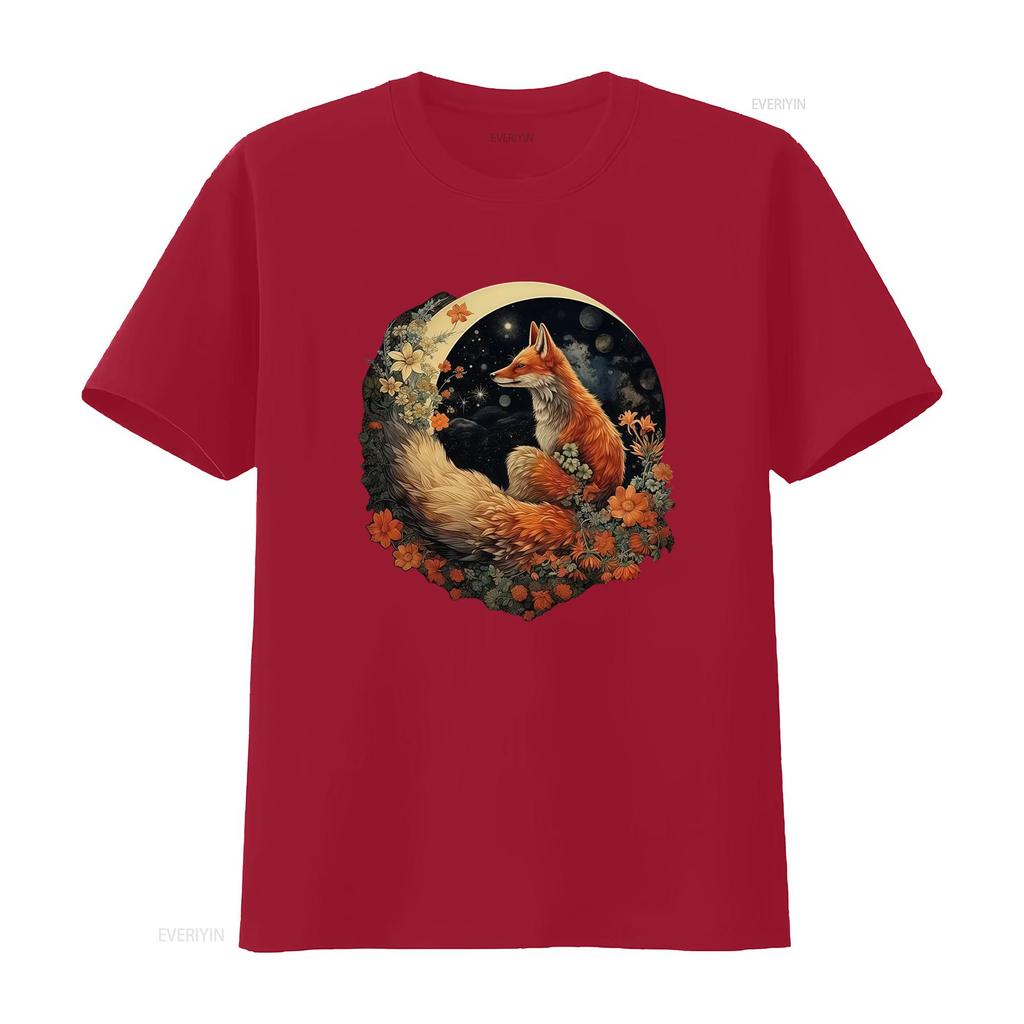 Whimsigoth Fox Moon T Shirt Goblincore Witchy Celestial Fairycore Dark Cottagecore Witch Nature Aesthetic Vintage Washed
