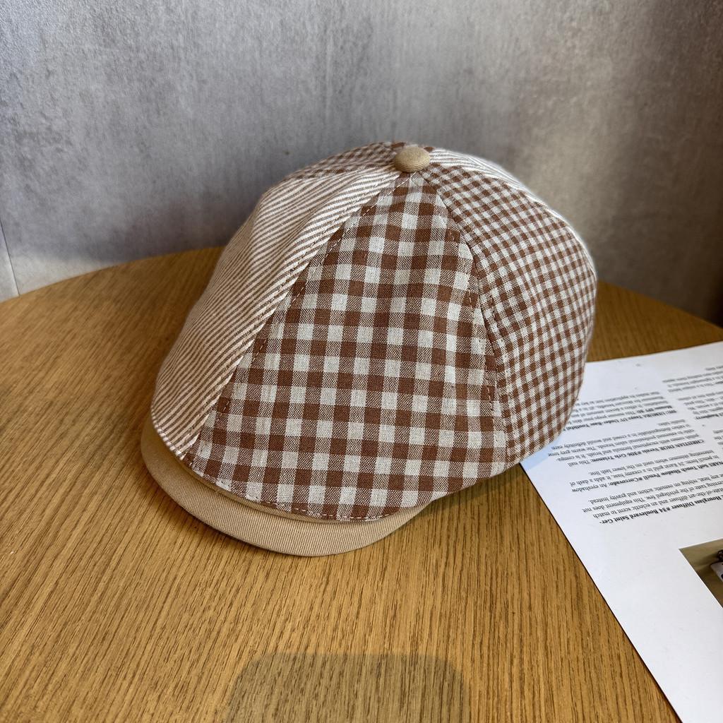 Color Grid Solid Vintage Beret Women Adjustable Fit Sunshade All Cap Seasons