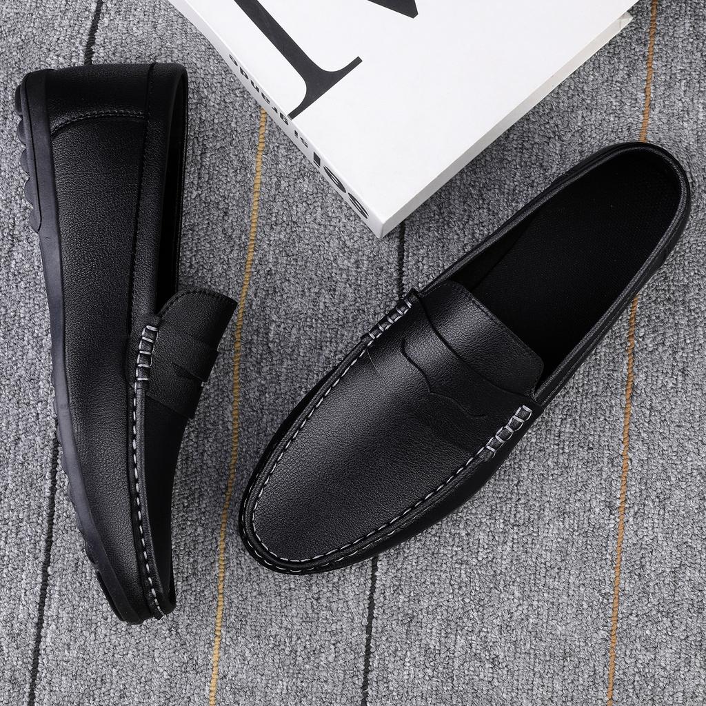 Fashion Summer Mens Casual Loafers Leather Loafer Shoes For Men Fashion Light Flats Man White Sneakers Slip-On Driving Big Size 38-47