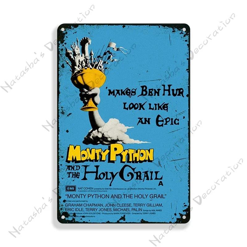 1975 British Comedy Film Monty Python and the Holy Grail Metal Tin Sign Retro Metal Signs Wall Plate Home Bar Club Metal Plaque