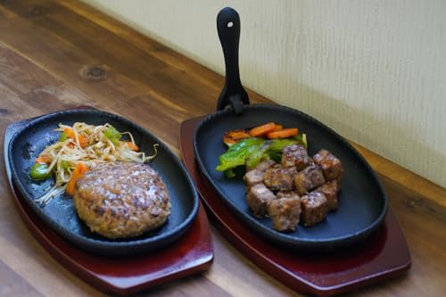 Ikenaga Iron Works Steak Plates, Set of 2, Direct-Fire Iron Plates, 041303