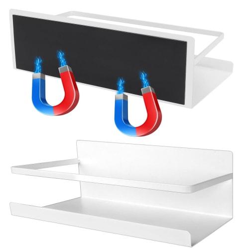 

Set of 2 Strong Magnetic Condiment Racks, Refrigerator Side Racks, Floating Storage, Easy Installation, Multifunctional, Magnetic Wall-Mounted Storage