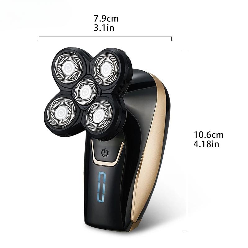 USB Rechargeable 5 Floating Head Razors for Shaving Heads and Skulls