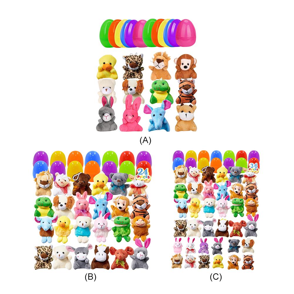 12/24/36 Stück vorgefüllte Ostereier mit Stoffpuppen Kreative vorgefüllte Eier Gefüllte Überraschungseier für Jungen Mädchen Ostergeschenke