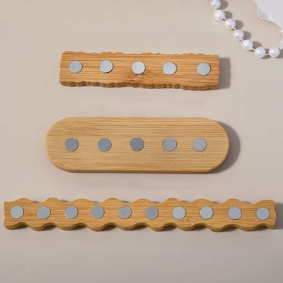 Wood Magnetic Nail Holder Nail Art Display False Nail Tip Practice Stand For Art Salon Beginner Nail Practice Tools