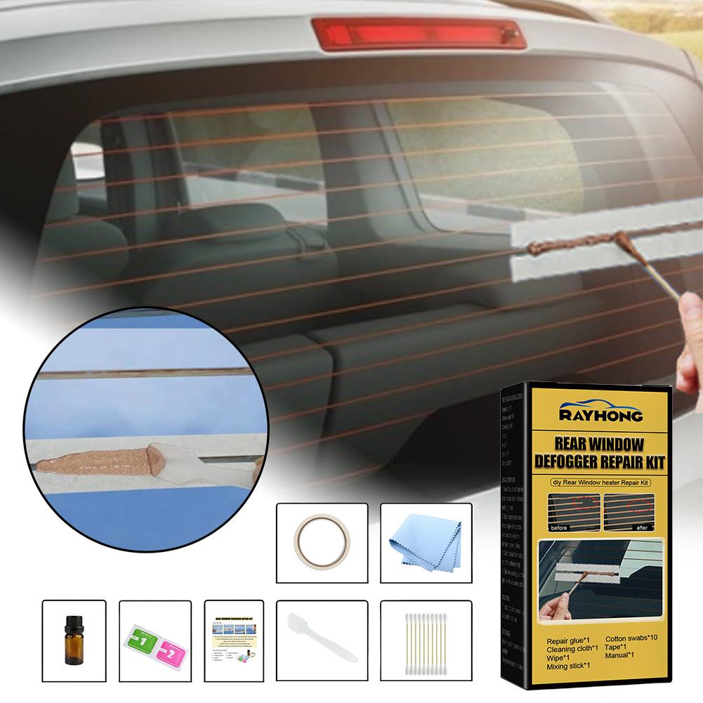 5-1Sets Car Rear Window Defogger Repair Kit DIY Quick Repair Scratched Broken Defroster Fix Heater Glass Lines Defroster Grids