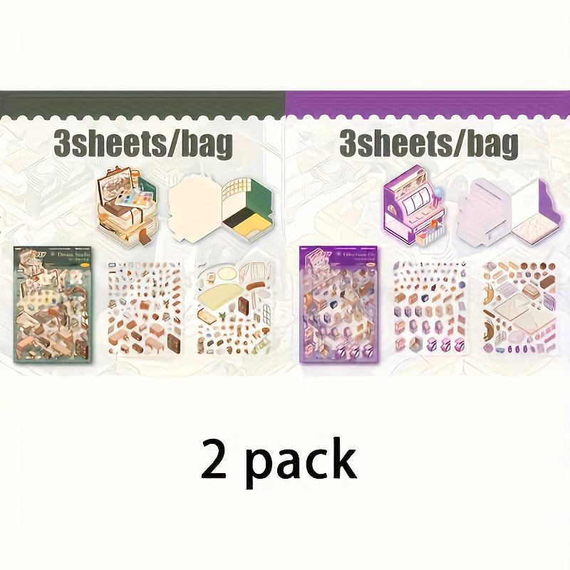 

2 пакета Складные пейзажные DIY наклейки Коллажная декорация Подходит для офисных чашек Канцелярских коробок Наклейки Дневник Подарочная декорация