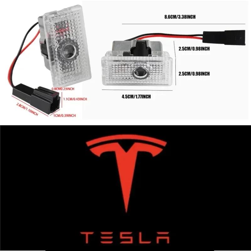Car Sticker Tesla Tesla 2Pcs Car Door Projector Welcome Lights Accessories For Tesla Model 3 S X Y Cybertruck Roadster SpaceX Ca