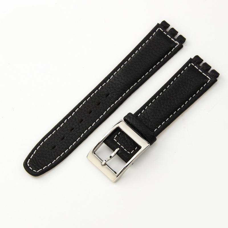 17mm 19mm Äkta Läder Klockarmband för Swatch YCS YAS YGS Armband Spänne Armband Män Sport Vattentätt Klockarmband