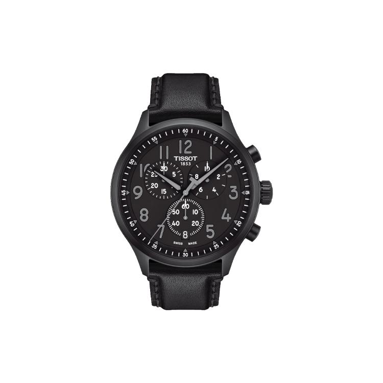 Tissot Soko Collection Ανδρικό Ρολόι με Κίνηση Quartz 45mm Μαύρο Καντράν Ανοξείδωτη Κάσα Δερμάτινο Λουράκι T116.617.36.052.00