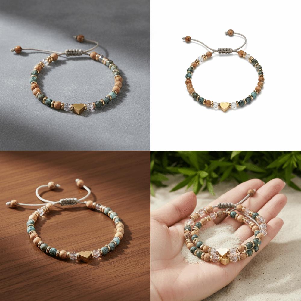 Best Wish Bead Bracelet Wristbands Heart Bracelet Fashion Accessory Adjustable Wrist Chain Gifts