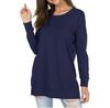 Versatile Long-Sleeve Solid Color Crew Neck Casual Top for Women