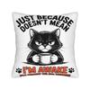 Decorative Pillow Covers Just Because Im Awake Funny Quote  Accessories Home  Throw Pillow Case Cover Zippered MultiSize