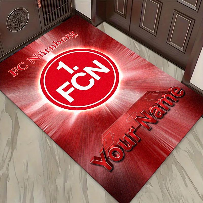 Benutzerdefinierter Teppich mit 1. FC Nürnberg Logo für Wohnzimmer, Schlafzimmer, Zuhause, Sofadekoration, rutschfeste Bodenmatte für Kinder