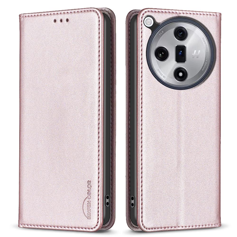 

BINFEN COLOR BF18 For Oppo Find X7 Ultra Phone Cover Magnetic Closure Flip Leather Case F