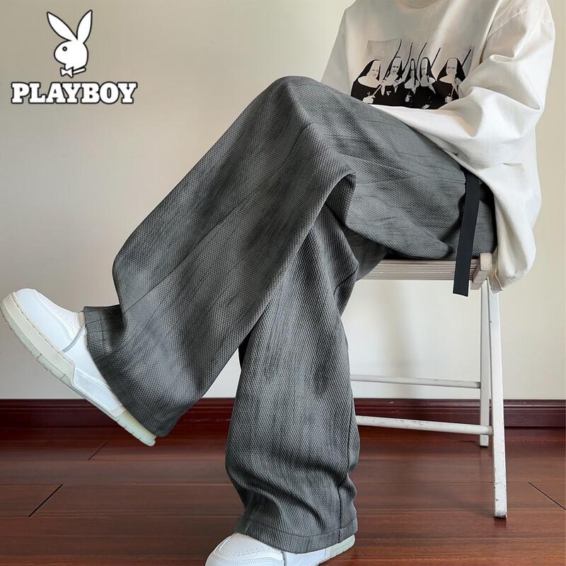 

Playboy Men s Textured Tie-dye Straight Casual Pants 3XL