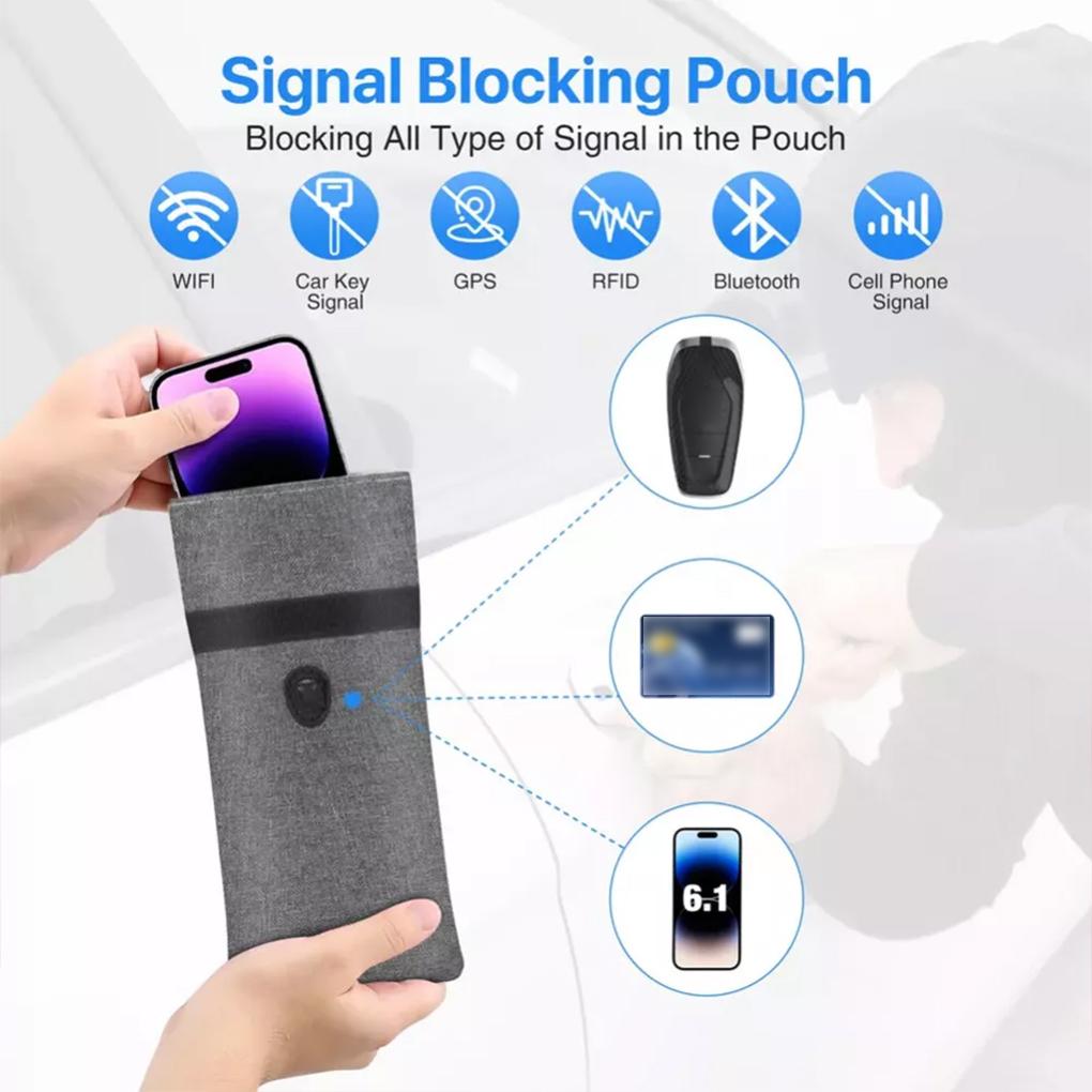 Signal Blocking Bag For Cell Phone Car Keys Remote Control Shielding Pouch Signal Blocking Case Privacy Protection