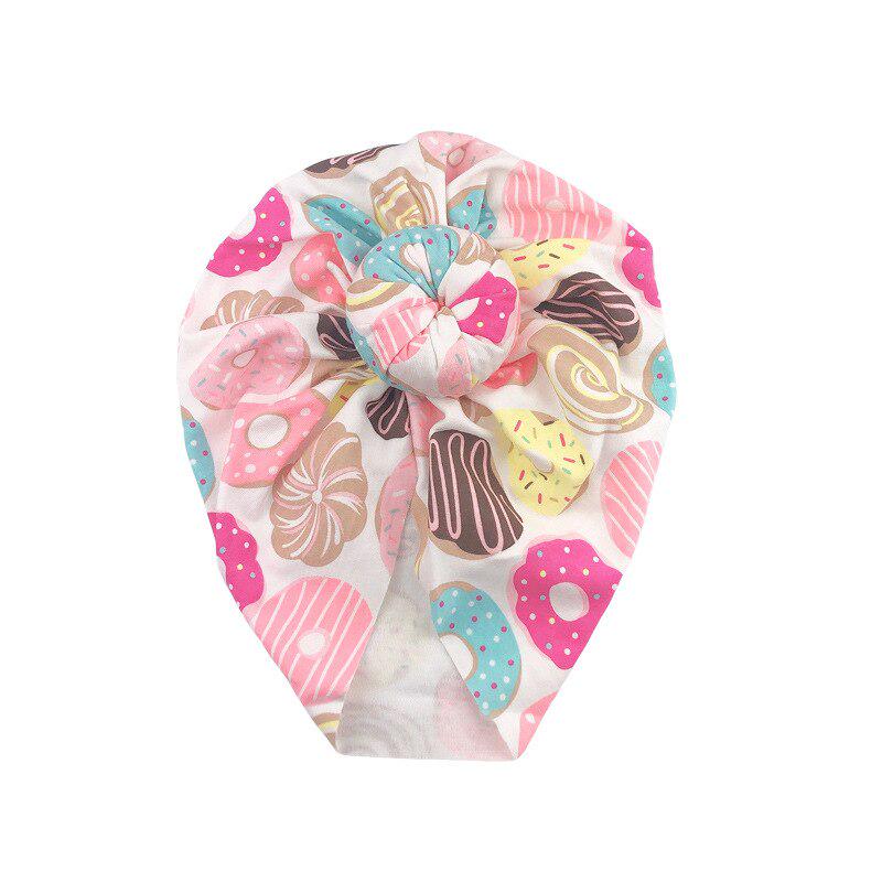 Knoten Baby Hut Baumwolle Frühling Herbst Motorhaube Hut Dot Gestreiften Gedruckt Kinder Kinder Beanie Cap Baby Zubehör