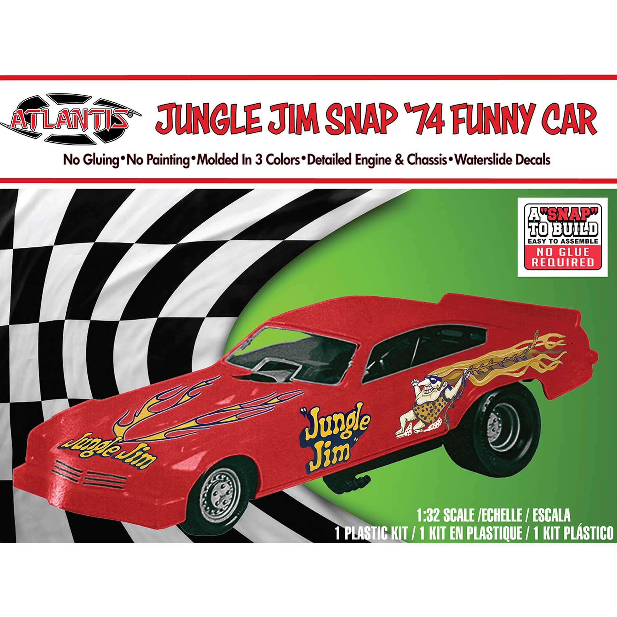 

Atlantis Model Jungle Jim Funny Car Snap Kit Пластиковая модель ATLAMCH1119 1/32