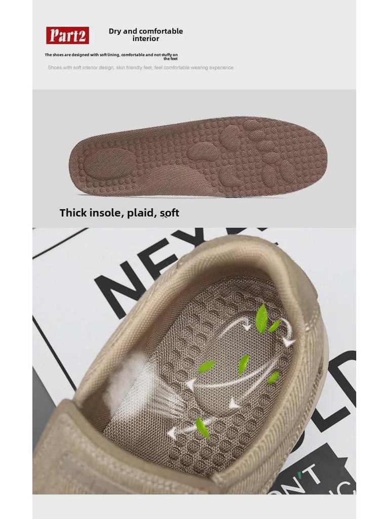 Men's Large-Size Slip-On Canvas Loafers with Thick Soles