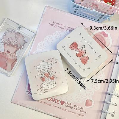 Kawaii Cartoon Bunny Storgae Box Empty Kpop Pocards Desktop Organizer Portable Hair Clip Stationery Case
