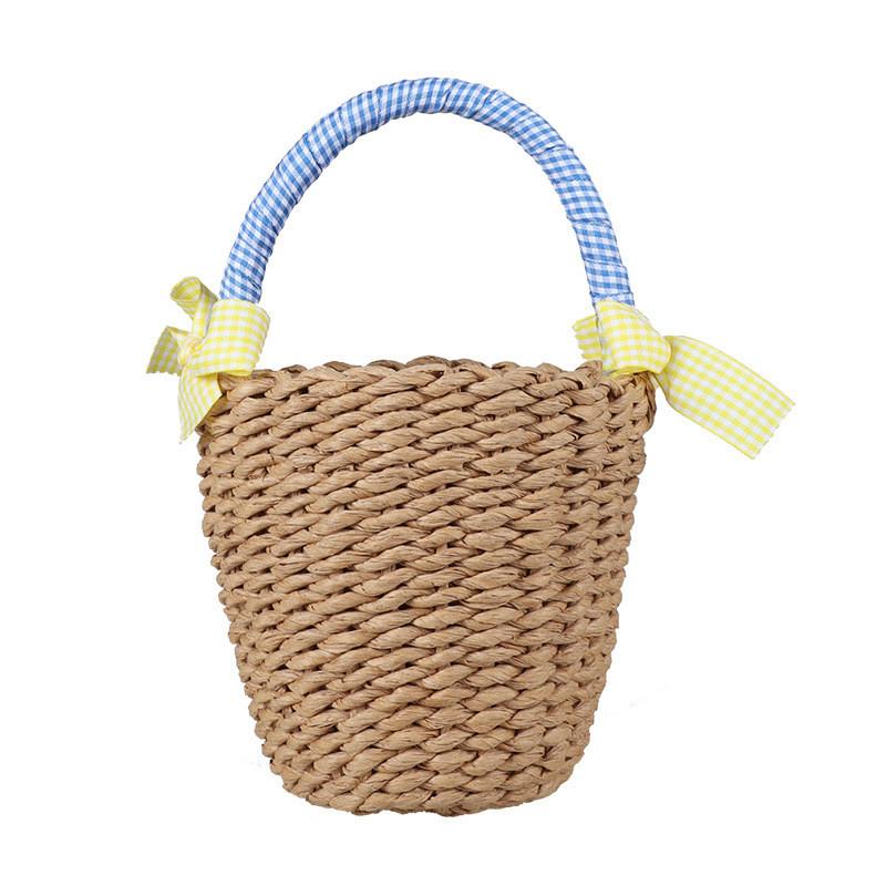 Kids Summer Woven Straw Handbag For Kids With Spacious Design And Fresh Style