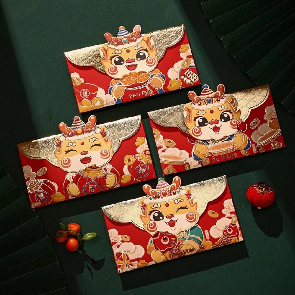 Luck Money Bag Money Pocket Dragon Pattern Money Bags Chinese Red Pocket Party Gifts