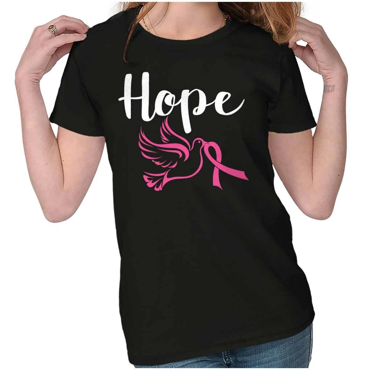 Hope Pink Ribbon Breast Cancer Awareness BCA Womens Top Junior Graphic Tee XXL
