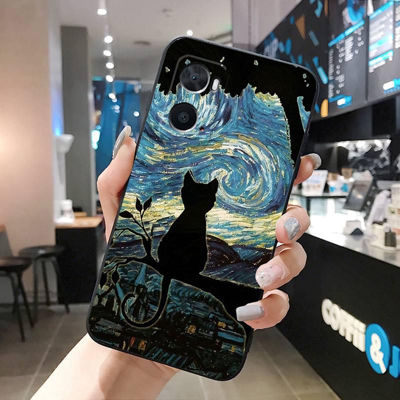 Art Cat Phone Case For OPPO Realme 10 Pro Plus GT 2 Pro X2 Pro XT C25S 8 7 6 Pro 6i GT Master C3 C21 C21Y X3 SuperZoom