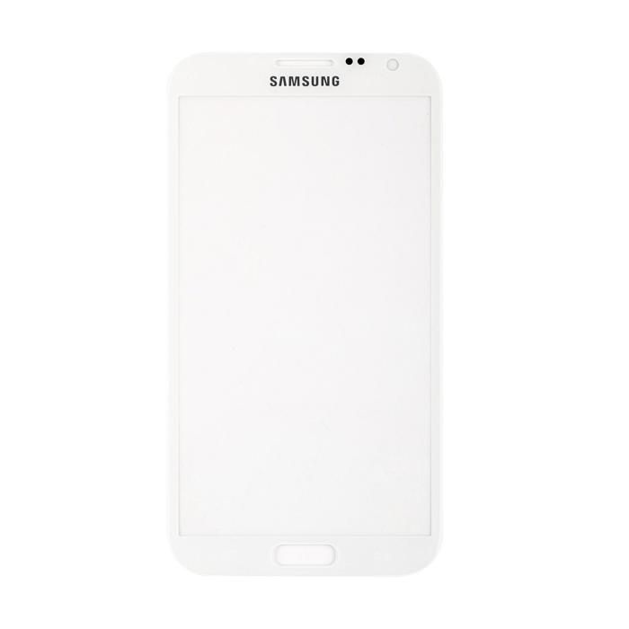 White Front Screen Glass + Adhesive for Samsung Galaxy Note 2 N7100 N7105